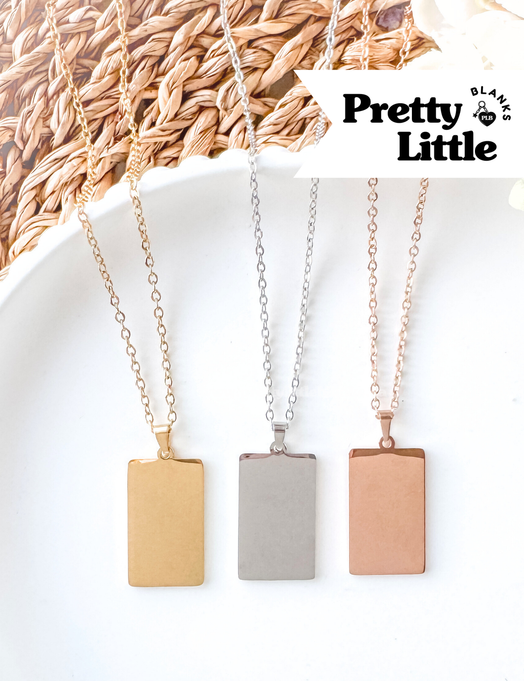 Rectangle Charm Necklace #15