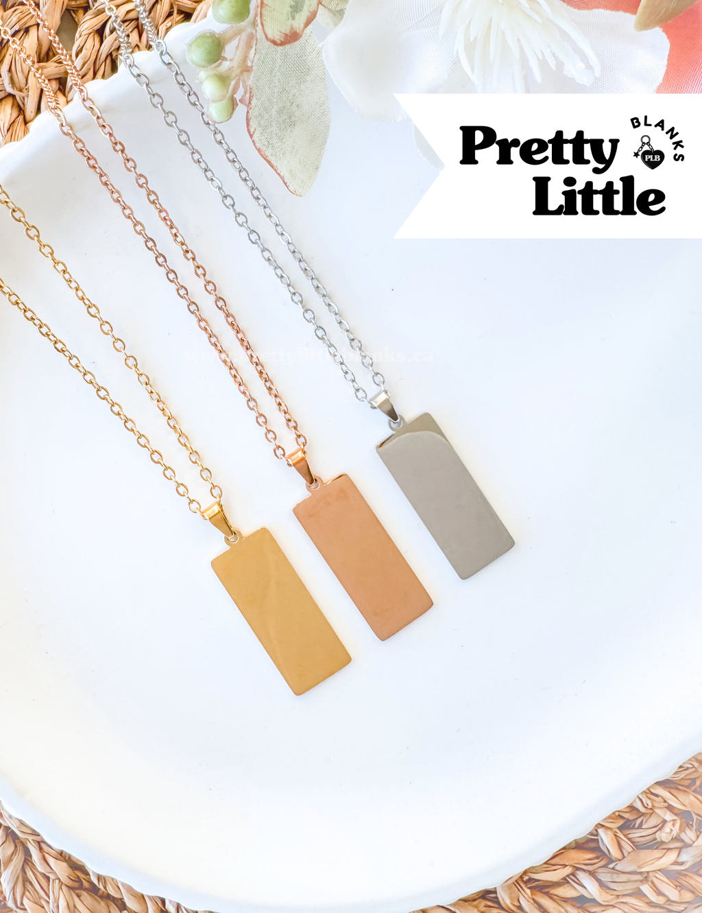 Vertical Rectangle Charm Necklace #12